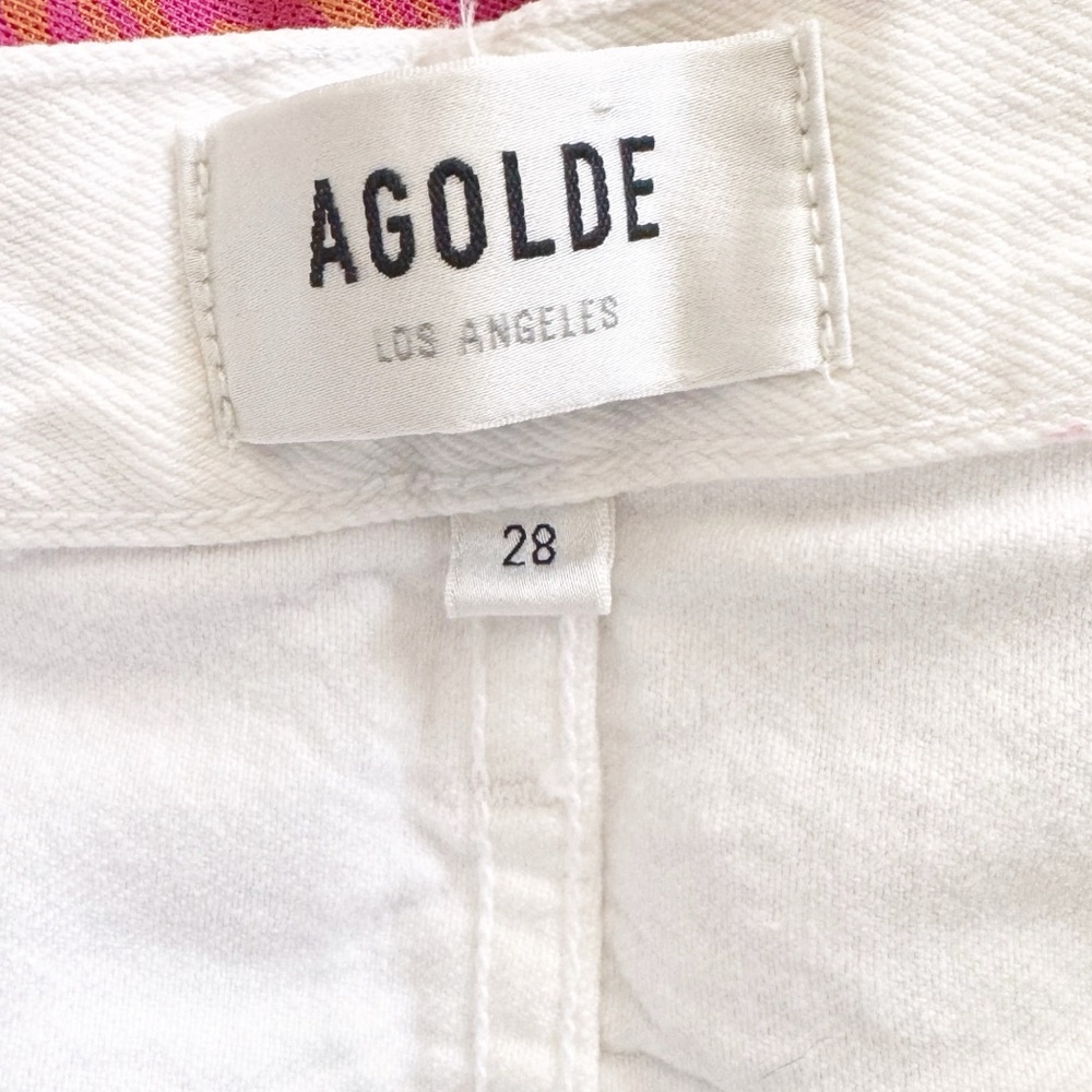 Agolde White Lana Slice Mid Rise Straight Jeans in Element NWT - Picture 12 of 16